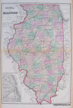 Load image into Gallery viewer, Antique-Hand-Colored-Map-Illinois-Missouri-Indiana-Midwest-Illinois-1874-Gray-Maps-Of-Antiquity