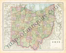 Load image into Gallery viewer, Antique-Printed-Color-Map-Ohio-verso:-Cincinnati-United-States-Midwest-1894-Cram-Maps-Of-Antiquity