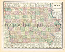 Load image into Gallery viewer, Antique-Printed-Color-Map-Iowa-verso:-Council-Bluffs-United-States-Midwest-1894-Cram-Maps-Of-Antiquity