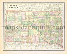 Load image into Gallery viewer, 1894 - North Dakota Verso: South Antique Map Genuine Printed-Color