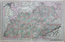 Load image into Gallery viewer, Antique-Printed-Color-Map-Kentucky-and-Tennessee-verso:-South-Dakota-and-Georgia-North-America-Midwest-South-1900-Cram-Maps-Of-Antiquity