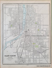 Load image into Gallery viewer, Antique-Printed-Color-Map-City-of-Detroit-Michigan-verso:-Grand-Rapids-and-Map-of-Bay-City-Michigan-North-America-Midwest-1900-Cram-Maps-Of-Antiquity
