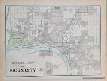 Load image into Gallery viewer, Antique-Printed-Color-Map-Official-Map-of-Sioux-City-verso:-Council-Bluffs-North-America-Midwest-1900-Cram-Maps-Of-Antiquity