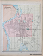 Load image into Gallery viewer, Antique-Printed-Color-Map-Official-Map-of-Sioux-City-verso:-Council-Bluffs-North-America-Midwest-1900-Cram-Maps-Of-Antiquity