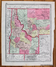 Load image into Gallery viewer, 1885 - Tunison’s Wyoming And Eastern Montana Verso: Idaho Western Antique Map Genuine Printed-Color