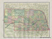Load image into Gallery viewer, 1892 - Kansas Verso: Nebraska Antique Map Genuine Printed-Color