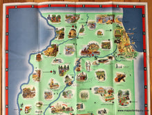 Load image into Gallery viewer, 1949 - Scenic And Historic Illinois Antique Pictorial Map Genuine Printed-Color