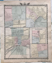Load image into Gallery viewer, 1876 - Political Map Of Illinois & Worthens Geological And Climate Illinois; Verso: Five Small
