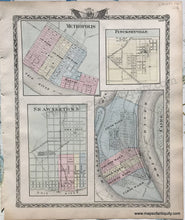Load image into Gallery viewer, 1876 - Map Of Alexander & Pulaski Counties; Verso: Four Small Cities Illinois Antique Genuine