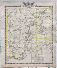 Load image into Gallery viewer, Antique-Hand-Colored-Map-Johnson-County-Illinois;-verso:-Pope-&-Massac-Counties-Illinois-1876-Warner-&-Beers-/-Union-Atlas-Co.-Midwest-1800s-19th-century-Maps-of-Antiquity