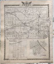 Load image into Gallery viewer, 1876 - Franklin And Williamson Counties; Verso: Perry County Illinois Antique Map Genuine