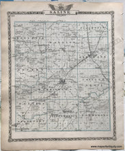 Load image into Gallery viewer, 1876 - Gallatin And Hardin Counties; Verso: Saline County Illinois Antique Map Genuine Printed-Color