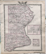 Load image into Gallery viewer, Antique-Hand-Colored-Map-Gallatin-and-Hardin-Counties;-verso:-Saline-County-Illinois-1876-Warner-&-Beers-/-Union-Atlas-Co.-Midwest-1800s-19th-century-Maps-of-Antiquity