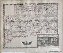 Load image into Gallery viewer, 1876 - Marion County; Verso: Clinton County Illinois Antique Map Genuine Printed-Color