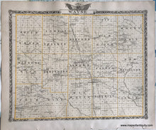 Load image into Gallery viewer, 1876 - Edwards & Wabash Counties; Verso: Wayne County Illinois Antique Map Genuine Printed-Color