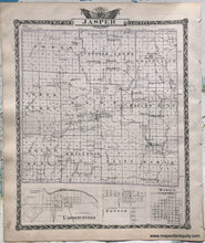 Load image into Gallery viewer, 1876 - Clay County; Verso: Jasper County Illinois Antique Map Genuine Printed-Color
