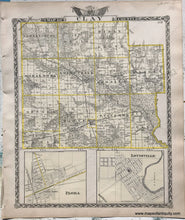 Load image into Gallery viewer, Antique-Hand-Colored-Map-Clay-County;-verso:-Jasper-County-Illinois-1876-Warner-&-Beers-/-Union-Atlas-Co.-Midwest-1800s-19th-century-Maps-of-Antiquity