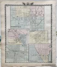 Load image into Gallery viewer, 1876 - Springfield Illinois; Verso: Five Small Cities In Illinois Antique Map Genuine Printed-Color