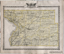 Load image into Gallery viewer, Antique-Hand-Colored-Map-Madison-County;-verso:-Bond-County-Illinois-1876-Warner-&-Beers-/-Union-Atlas-Co.-Midwest-1800s-19th-century-Maps-of-Antiquity