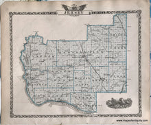 Load image into Gallery viewer, 1876 - Calhoun County; Verso: Jersey County Illinois Antique Map Genuine Printed-Color