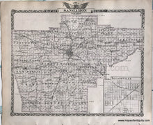 Load image into Gallery viewer, 1876 - Morgan & Scott Counties; Verso: Sangamon County Illinois Antique Map Genuine Printed-Color