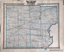 Load image into Gallery viewer, 1876 - Edgar County; Verso: Clark County Illinois Antique Map Genuine Printed-Color