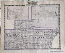 Load image into Gallery viewer, 1876 - Livingston County; Verso: Stark And West Part Of Marshall Counties Illinois Antique Map