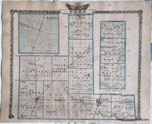 Load image into Gallery viewer, 1876 - Iroquois County; Verso: Ford County Illinois Antique Map Genuine Printed-Color