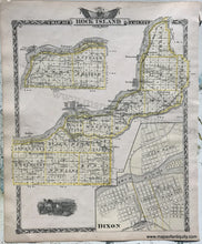 Load image into Gallery viewer, 1876 - Whiteside County; Verso: Rock Island County Illinois Antique Map Genuine Printed-Color