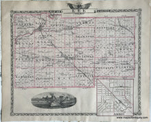 Load image into Gallery viewer, 1876 - De-Kalb Now Dekalb County; Verso: Lee County Illinois Antique Map Genuine Printed-Color