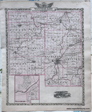 Load image into Gallery viewer, Antique-Hand-Colored-Map-Winnebago-County;-verso:-Stephenson-County-Illinois-1876-Warner-&-Beers-/-Union-Atlas-Co.-Midwest-1800s-19th-century-Maps-of-Antiquity