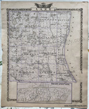 Load image into Gallery viewer, Antique-Hand-Colored-Map-Lake-County;-verso:-Boone-and-McHenry-Counties-Illinois-1876-Warner-&-Beers-/-Union-Atlas-Co.-Midwest-1800s-19th-century-Maps-of-Antiquity