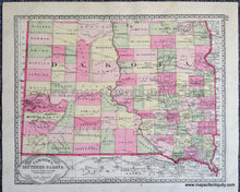 Load image into Gallery viewer, 1888 - Tunison’s Northern Dakota And Part Of Manitoba Canada; Verso: Southern Antique Map Genuine