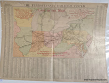 Load image into Gallery viewer, Genuine Antique Printed Color Map-The Pennsylvania Railroad System-1908-Rand-McNally-Maps-Of-Antiquity-1900s-20th-century