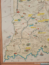 Load image into Gallery viewer, Genuine-Antique-Map-A-Map-of-Indiana-Showing-its-History-Points-of-Interest-and-the-Holdings-of-the-Dept-Of-Conservation--1932-Lee-Carter-Maps-Of-Antiquity