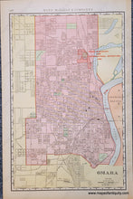 Load image into Gallery viewer, Genuine-Antique-Map-Double-sided-map-Nebraska-Omaha-on-verso-Nebraska--1898-Rand-McNally-Maps-Of-Antiquity-1800s-19th-century