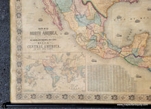 Load image into Gallery viewer, 1853 - New Map Of North America Antique Genuine Wall