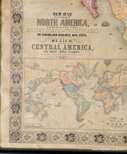 Load image into Gallery viewer, 1853 - New Map Of North America Antique Genuine Wall