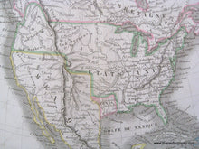 Load image into Gallery viewer, 1846 - Amerique Septentrionale (North America) Antique Map Genuine Hand-Colored