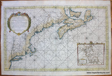 Load image into Gallery viewer, Antique-Hand-Colored-Map-Carte-Reduite-des-Costes-Orientales-de-l'Amerique-Septentrionale-North-America--1757-Bellin-Maps-Of-Antiquity-1700s-18th-century