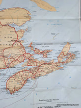 Load image into Gallery viewer, Genuine-Antique-Map-Sectional-Map-indicating-Main-Automobile-Roads-between-Canada-United-States-Atlantic-Sheet--1928-Department-of-the-Interior-Canada-Maps-Of-Antiquity