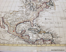 Load image into Gallery viewer, 1750 circa - Early North America - Carta Geografica delle America Settentrionale - Genuine Antique Map