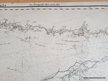 Load image into Gallery viewer, Black and white antique chart of Long Island Sound showing the coast lines of Connecticut and Northern Long Island. Some small red dots indicate beacons and light houses. Black-and-White-Linen-Backed-Antique--Nautical-Chart-Eldridge's-Chart-of-Long-Island-Sound-New-York-city-to-new-london-Connecticut-Long-Island-1916-Eldridge-Maps-Of-Antiquity