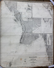 Load image into Gallery viewer, Antique-Blue-Back-Antique-Nautical-Chart-Rice-Ports-of-India-Imray-Chart-Asia-India-1873---Maps-Of-Antiquity