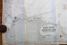Load image into Gallery viewer, 1885 - East India Archipelago Western Route To China Chart No. 1 Antique Genuine Blue Back Nautical