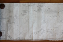 Load image into Gallery viewer, 1846 - Caribbean Sea Blunt Blueback Navigational Chart Antique Genuine Coastal