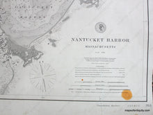 Load image into Gallery viewer, 1894 - Nantucket Harbor Massachusetts Chart Antique Genuine Nautical