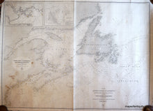 Load image into Gallery viewer, Antique-Black-and-White-Nautical-Chart-Gulf-of-St.-Lawrence-New-Foundland-Nova-Scotia-Antique-Nautical-Charts-Canada-1870-U.S.-Hydrographic-Office-Maps-Of-Antiquity