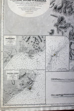 Load image into Gallery viewer, 1889 - Mediterranean Tunis Fatally Rocks To Mahedia Tunisia Africa Antique Chart Genuine