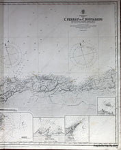 Load image into Gallery viewer, 1883 - Mediterranean Algeria C. Ferrat To Bougaroni Antique Chart Genuine